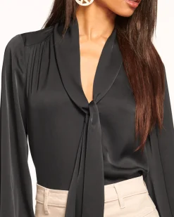 Ramy Brook Tammy Tie-Front V-Neck Blouse Outlet