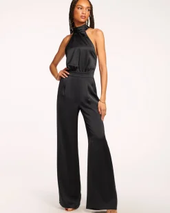 Ramy Brook Tatiana Wide Leg Halter Jumpsuit Black Hot