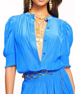 Ramy Brook Tracey Puff Sleeve Jumpsuit Clearance