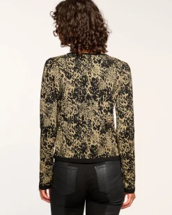Ramy Brook Tricia Cardigan Sweater Goldleopard Hot