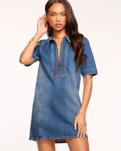 Ramy Brook Tunechi Denim Shirt Dress Clearance