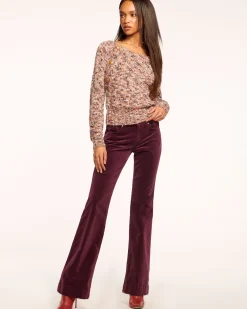 Ramy Brook Velvet Kyle Low Rise Flare Jean Pinotvelveteen Discount