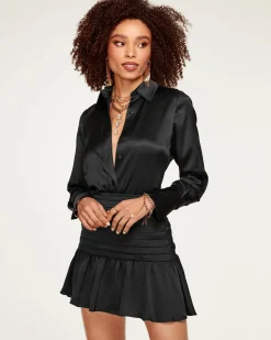 Ramy Brook Victoria Silk Button Down Blouse Sandstone Fashion