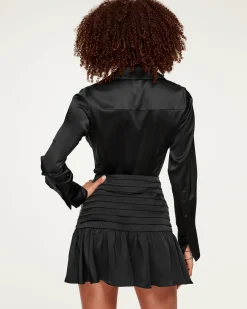 Ramy Brook Victoria Silk Button Down Blouse Discount