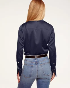 Ramy Brook Victoria Silk Button Down Blouse Discount