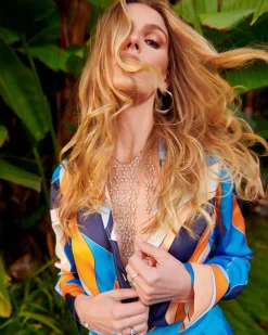 Ramy Brook Victoria Silk Button Down Blouse Discount
