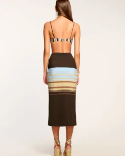 Ramy Brook Xana Coverup Skirt Brownstripe Discount