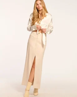 Ramy Brook Xavier Denim Maxi Skirt New