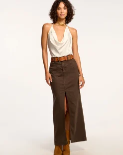 Ramy Brook Xavier Denim Maxi Skirt New