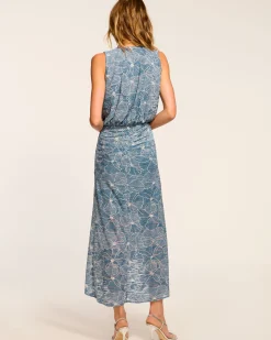Ramy Brook Yuka V-Neck Midi Dress Chambrayburnout Sale