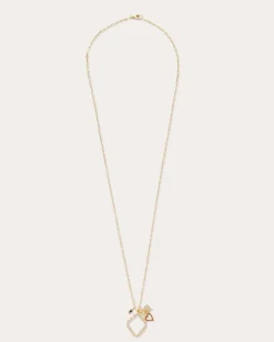 Ramy Brook Zena Charm Necklace Gold New